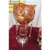 Image 6 : Pair of Bohemian Enamel Overlay Glass Mantel Lustres, 12 1/2" Tall