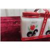 Image 3 : Vintage Milk Glass Salt and Pepper Set with Carrier