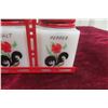 Image 4 : Vintage Milk Glass Salt and Pepper Set with Carrier
