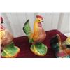 Image 4 : Five Porcelain Rooster Ornaments Including Royal Copely Examples, Largest 9 1/2"