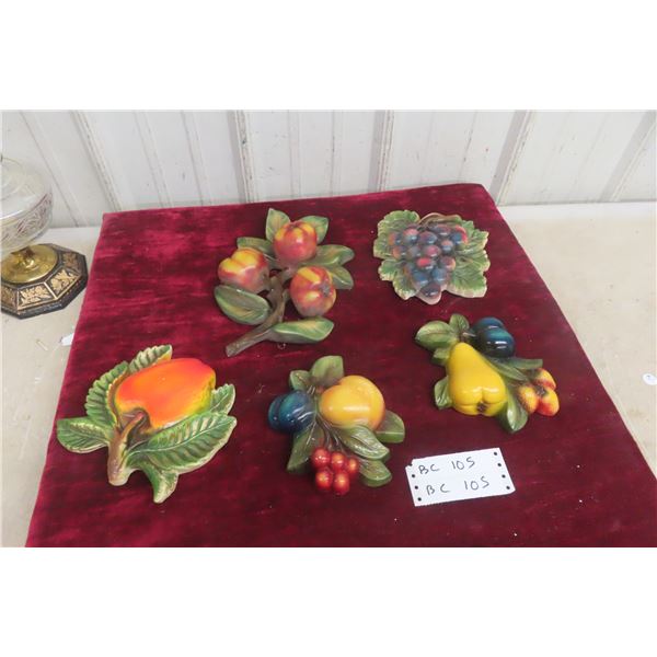 Five Mid-Century Chalkware Wall Art Pieces
