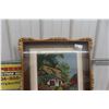Image 2 : Framed Needlepoint Textile Artwork With Ornate Gilt Frame, 21" x 27"
