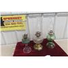 Image 1 : Three Coal Oil Lamps with Chimneys