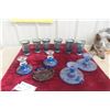 Image 1 : Attractive Assortment of Blue Glass Tumblers and Decorative Pieces