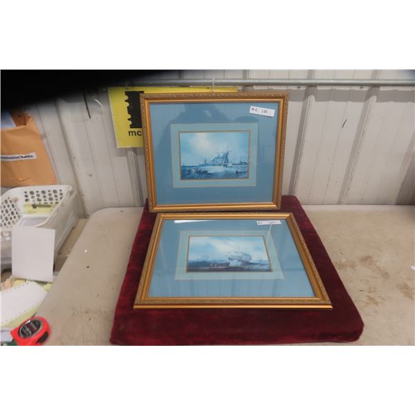 Two Framed Vintage Prints, 17" x 20"