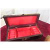 Image 6 : Two Wood and Brass Chinese Jewelry Boxes with Musical Powder Container