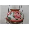 Image 3 : Victorian Hanging Parlor Coal Oil Lamp with Hand-Painted Shade