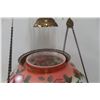 Image 4 : Victorian Hanging Parlor Coal Oil Lamp with Hand-Painted Shade