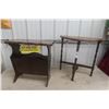 Image 1 : Walnut Magazine Stand with Moon Motif, 22" x 21" x 10"
