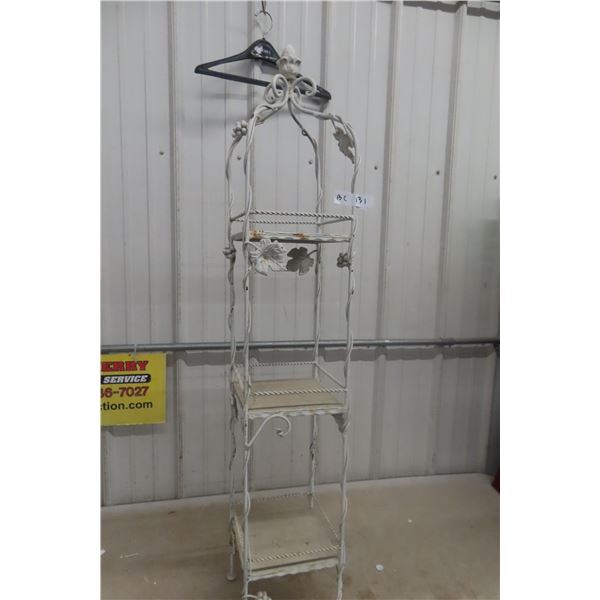 Wrought Iron Three-Tier Stand, 48" x 9" x 9"