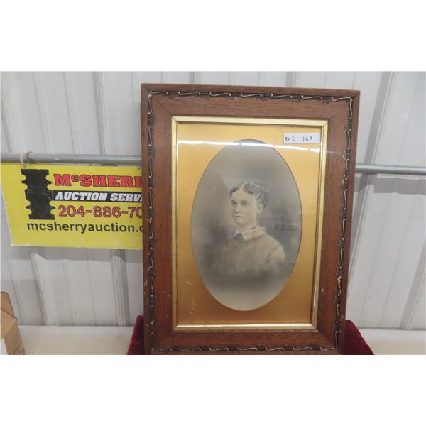 18th Century Framed Portrait of a Lady, 20" x 26"