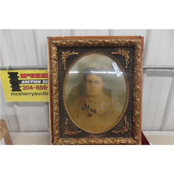 19th Century Framed Portrait of a Lady, 22" x 27"