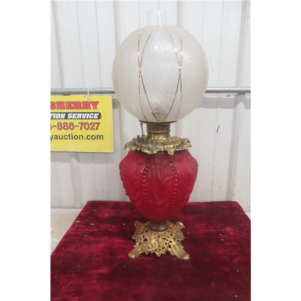 Victorian Red Ruby Gone with the Wind Style Lamp