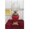 Image 1 : Victorian Red Ruby Gone with the Wind Style Lamp