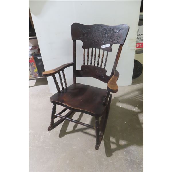 Double Pressback Wooden Rocking Chair