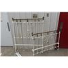 Image 1 : Antique Wrought Iron Bed with Brass Head and Foot Rails