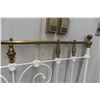 Image 5 : Antique Wrought Iron Bed with Brass Head and Foot Rails