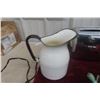 Image 6 : Household Antiques Including Scale, Enamel Pitcher, Hand-Crank Egg Beater, and Vintage Toaster