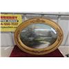 Image 1 : Oval Convex Glass Framed Picture, 19" x 25"