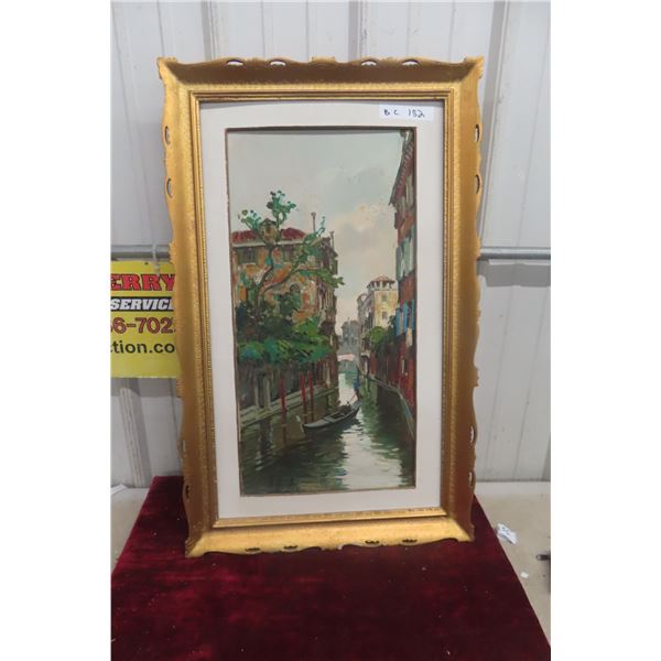 Framed Painting on Canvas, Artist Name Visible in Photo
