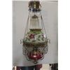 Image 1 : Late 18th Century Hanging Parlor Lamp with Hand-Painted Shade