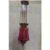 Image 1 : 1880s Cranberry Glass Teardrop Hall Lantern