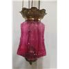 Image 2 : 1880s Cranberry Glass Teardrop Hall Lantern