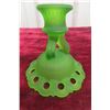 Image 3 : Pair of Green Satin Glass Candle Holders, Westmoreland Style, 5" Tall