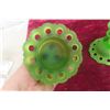 Image 6 : Pair of Green Satin Glass Candle Holders, Westmoreland Style, 5" Tall