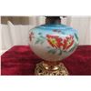 Image 2 : Electrified Gone with the Wind Style Lamp with Hand-Painted Shade and Footed Brass Base