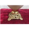 Image 3 : Electrified Gone with the Wind Style Lamp with Hand-Painted Shade and Footed Brass Base
