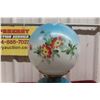 Image 4 : Electrified Gone with the Wind Style Lamp with Hand-Painted Shade and Footed Brass Base