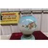 Image 4 : Gone with the Wind Style Coal Oil Lamp with Hand-Painted Shade and Footed Brass Base