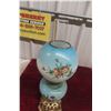 Image 5 : Gone with the Wind Style Coal Oil Lamp with Hand-Painted Shade and Footed Brass Base