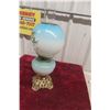 Image 6 : Gone with the Wind Style Coal Oil Lamp with Hand-Painted Shade and Footed Brass Base