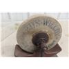 Image 2 : Crank-Powered Wet Grindstone on Stone Base, Sandstone, 6 1/2" Diameter