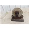 Image 5 : Crank-Powered Wet Grindstone on Stone Base, Sandstone, 6 1/2" Diameter