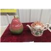 Image 1 : Staffordshire Apple Cookie Jar with Character Teapot Accessory