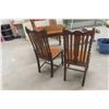 Image 12 : Jacobean Style Oak Dining Table with Two 12" Pull-Out Leaves and Four Matching Oak Chairs