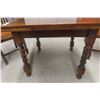 Image 2 : Jacobean Style Oak Dining Table with Two 12" Pull-Out Leaves and Four Matching Oak Chairs