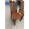 Image 8 : Jacobean Style Oak Dining Table with Two 12" Pull-Out Leaves and Four Matching Oak Chairs
