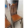 Image 9 : Jacobean Style Oak Dining Table with Two 12" Pull-Out Leaves and Four Matching Oak Chairs
