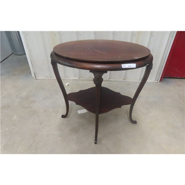 Wooden Accent Table With Lower Shelf – 30" x 28" x 18"