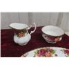 Image 3 : Royal Albert Old Country Roses Pattern Cream and Sugar Set with Seven Trays