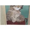 Image 8 : Two Framed Cat Paintings on Canvas, 24" x 18" and 16" x 20"