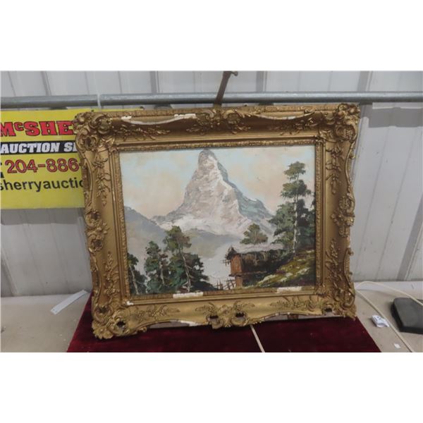Framed Painting on Canvas - Frame is Flakey, 18" x 22"
