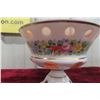 Image 3 : Victorian Bohemian Cranberry Glass Compote Dish with Hand-Painted Floral Motifs and Gold Trim