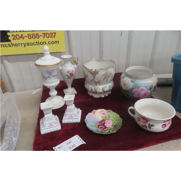 Porcelain Candle Holders and Vase and More