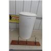 Image 1 : Metal Flour Bin with Coat Rack, 25" Tall x 17" Diameter