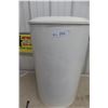 Image 2 : Metal Flour Bin with Coat Rack, 25" Tall x 17" Diameter